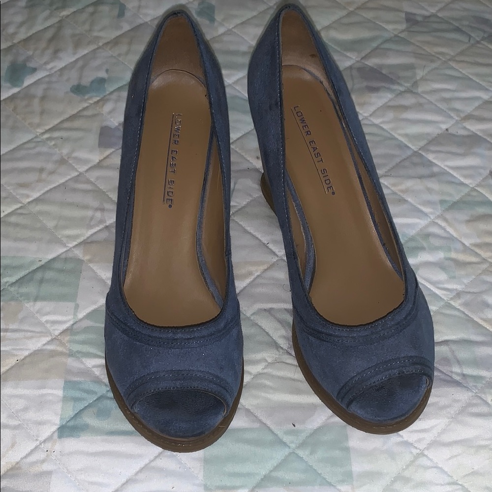 LOWER EAST SIDE Blue Peep Toe Heels